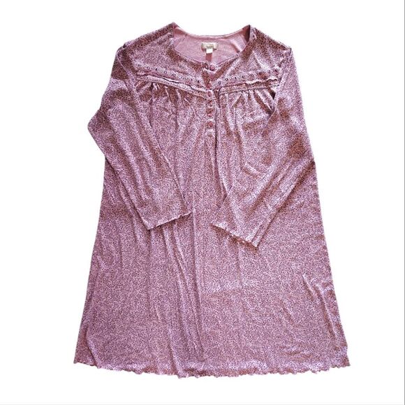 Celestial Dreams 2014 Pink Purple Floral Long Sleeve Midi Nightgown Plussize 3X - Picture 7 of 15